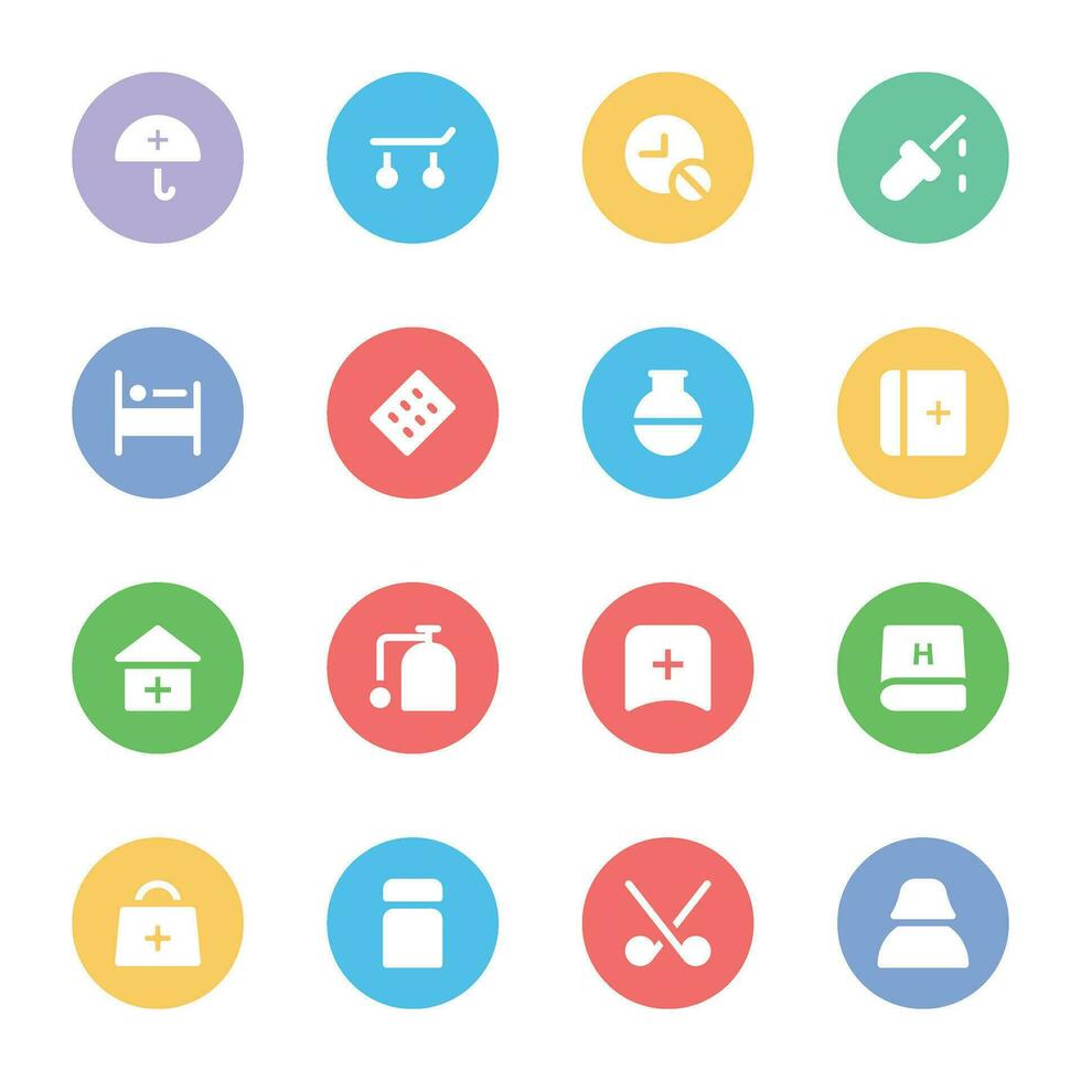 Pack of Medical Tools Flat Icons vector