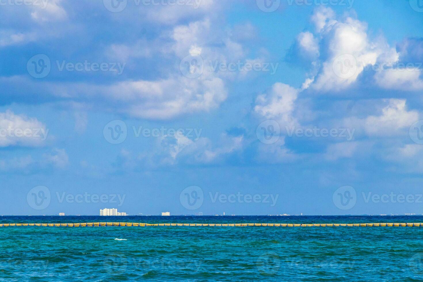 Tropical landscape panorama view to Cozumel island cityscape Mexico. photo