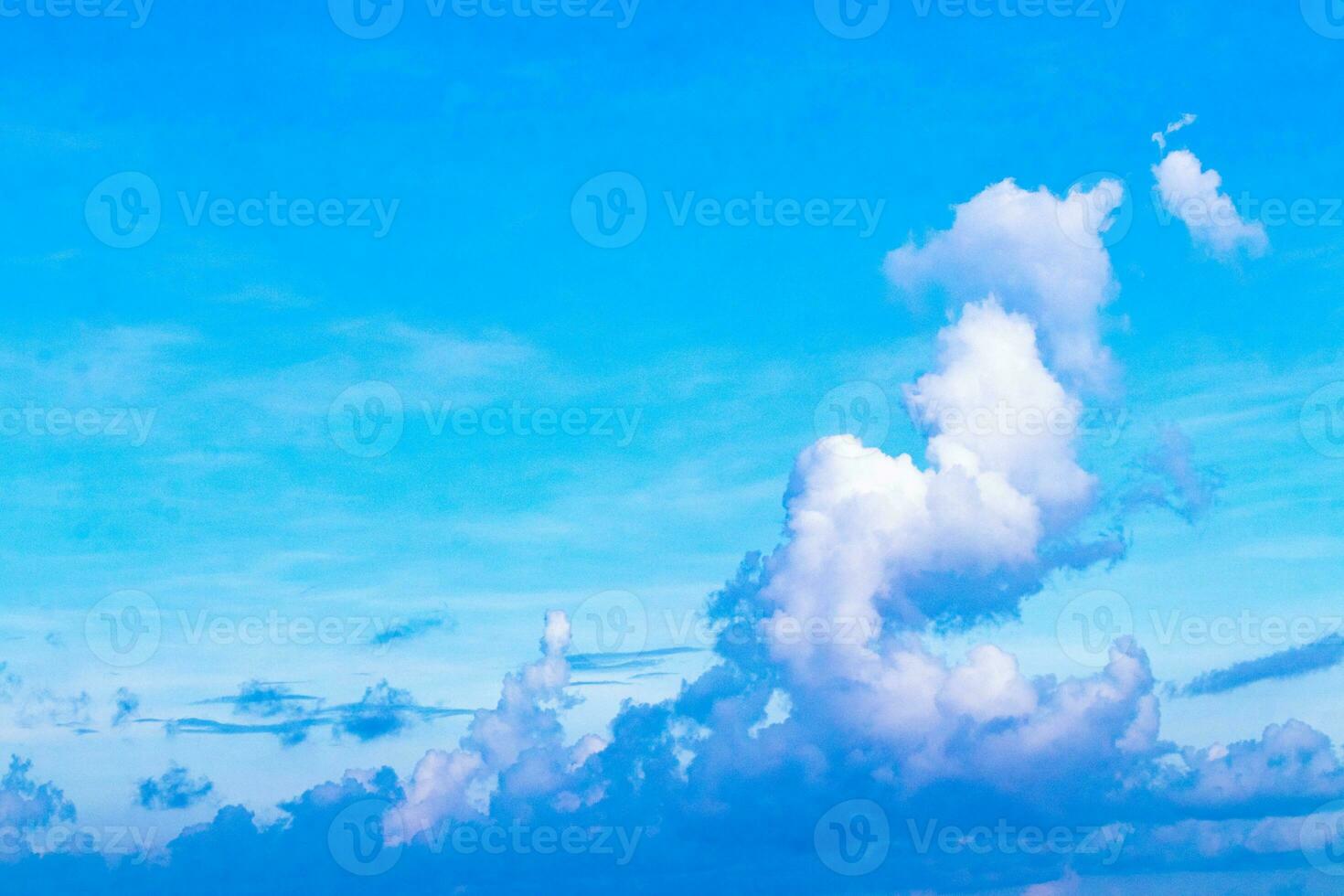 Explosive cloud formation cumulus clouds in the sky in Mexico. photo