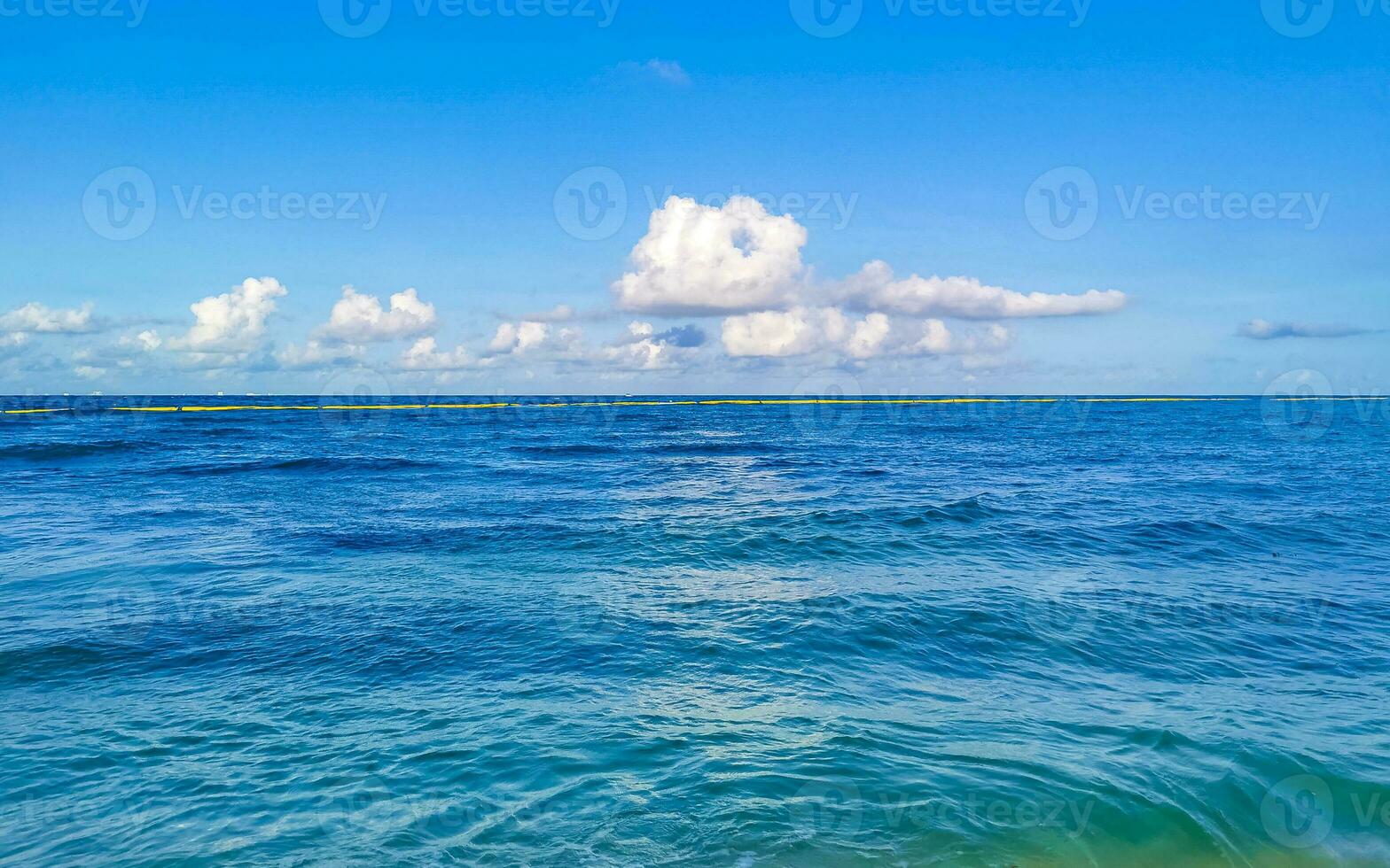 Tropical mexican beach clear turquoise water Playa del Carmen Mexico. photo