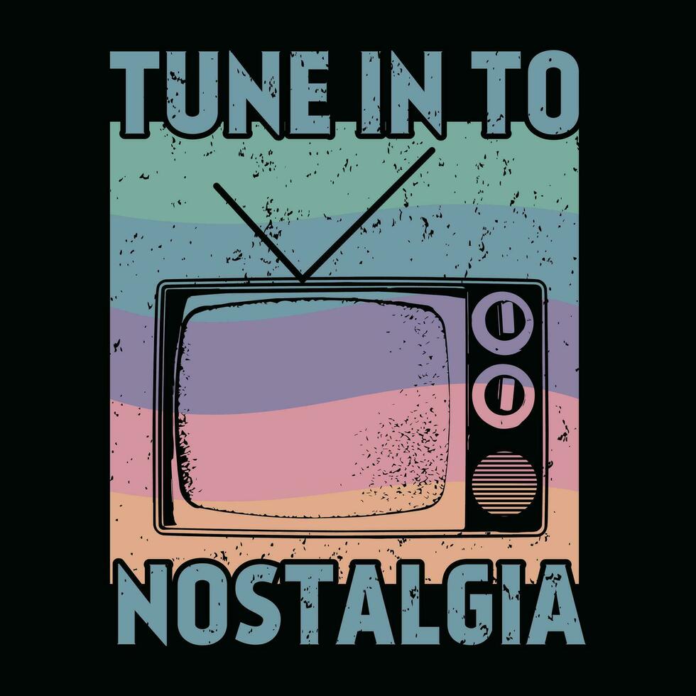 Vintage TV set tshirt design - vintage tshirt vector