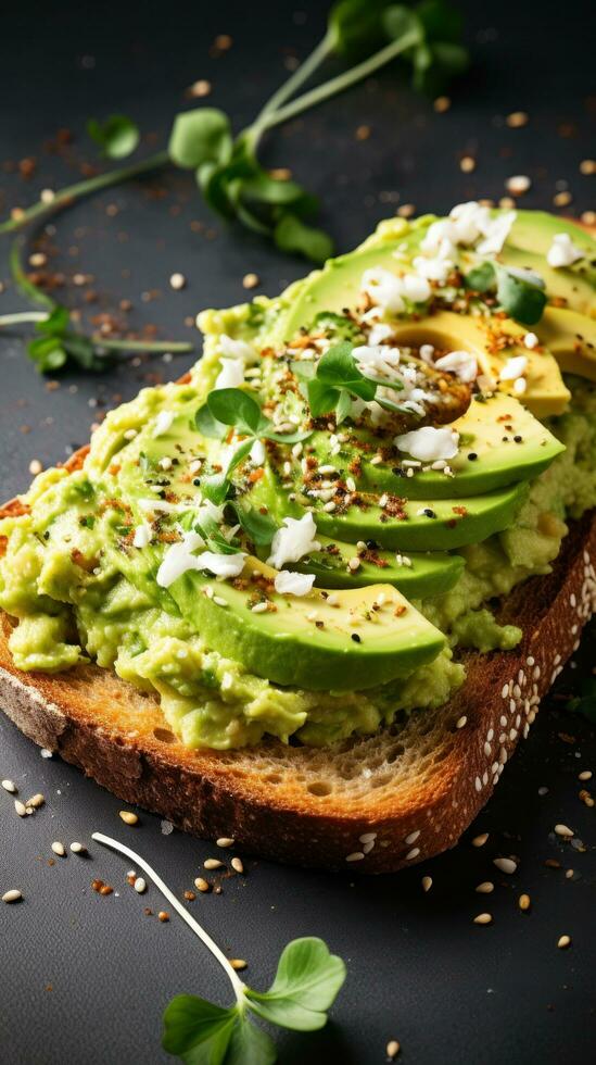 Avocado toast. creamy crunchy photo