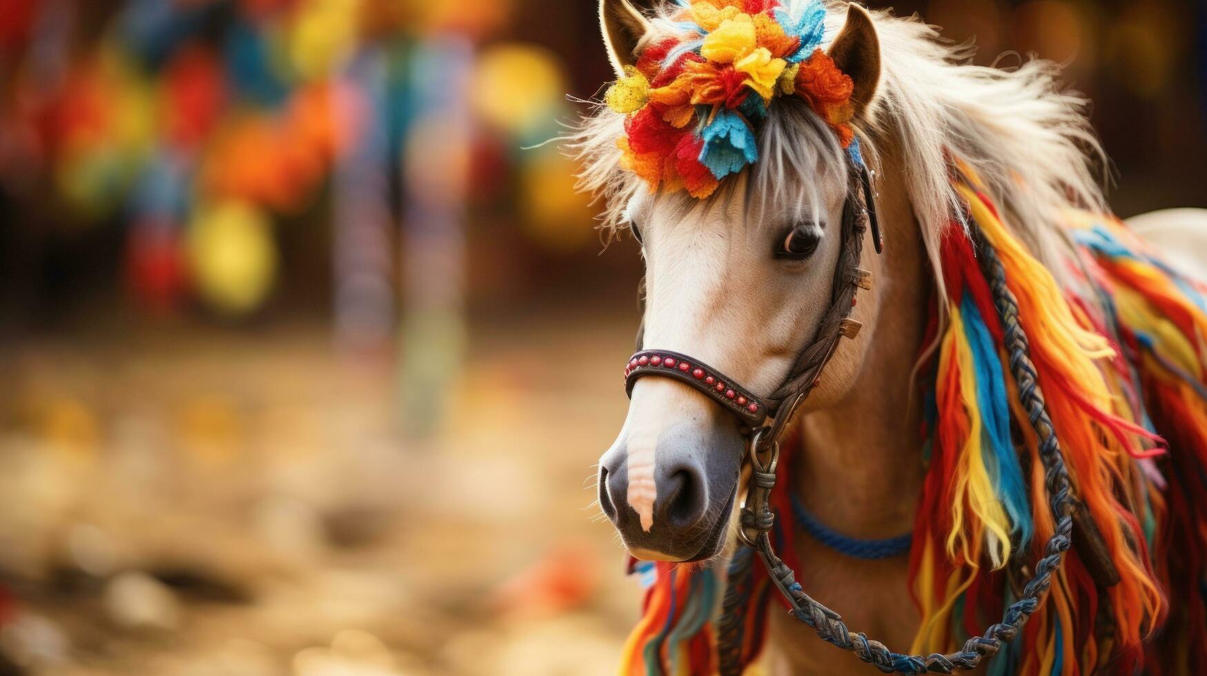 de cerca de un caballo de batalla con un vistoso melena y riñones foto