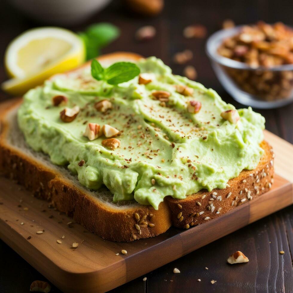 Avocado toast. creamy crunchy photo