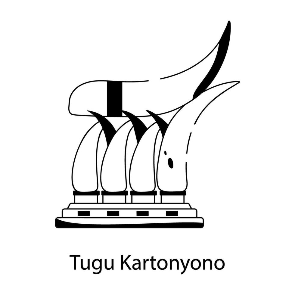 Trendy Tugu Kartonyono vector