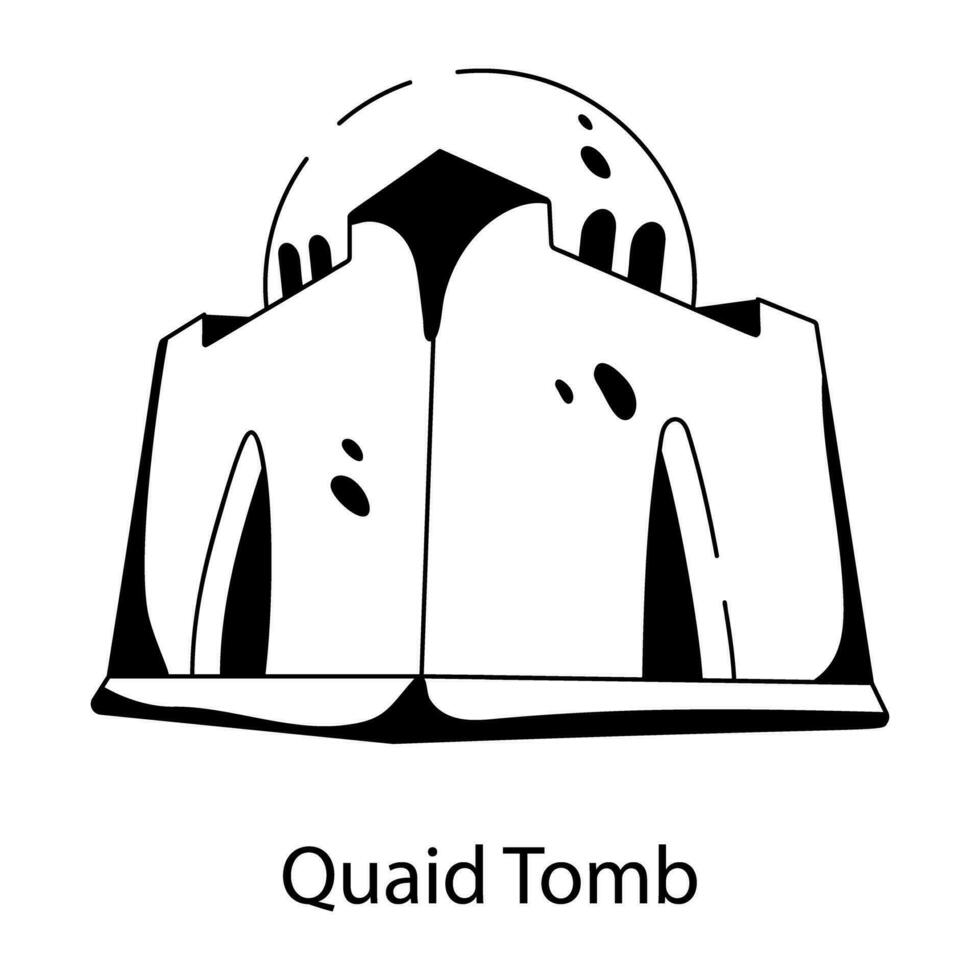 Trendy Quaid Tomb vector