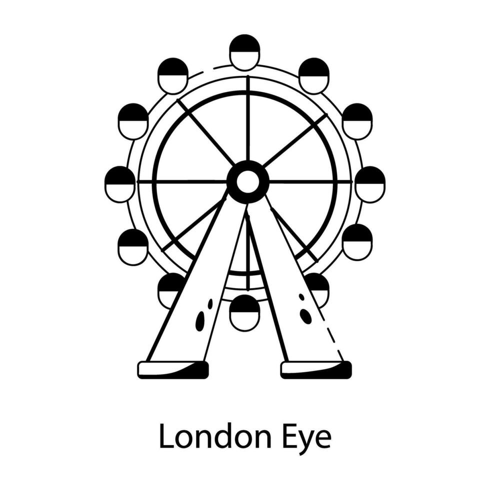 Trendy London Eye vector