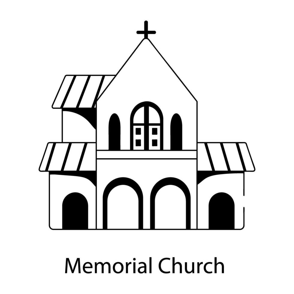 Trendy Memorial Church vector