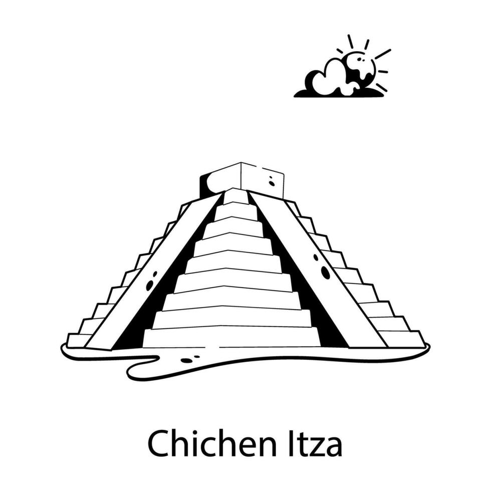 Trendy Chichen Itza vector