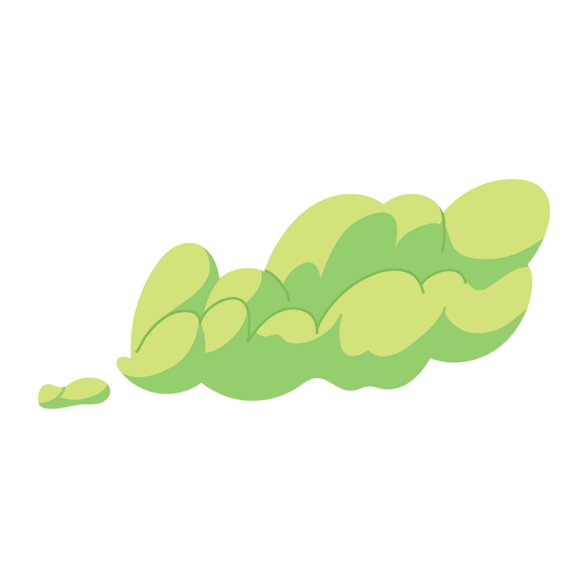 Cartoon bad smell toxic clouds. Bad smell toxic clouds. Smelling smoke. Green stink aroma and