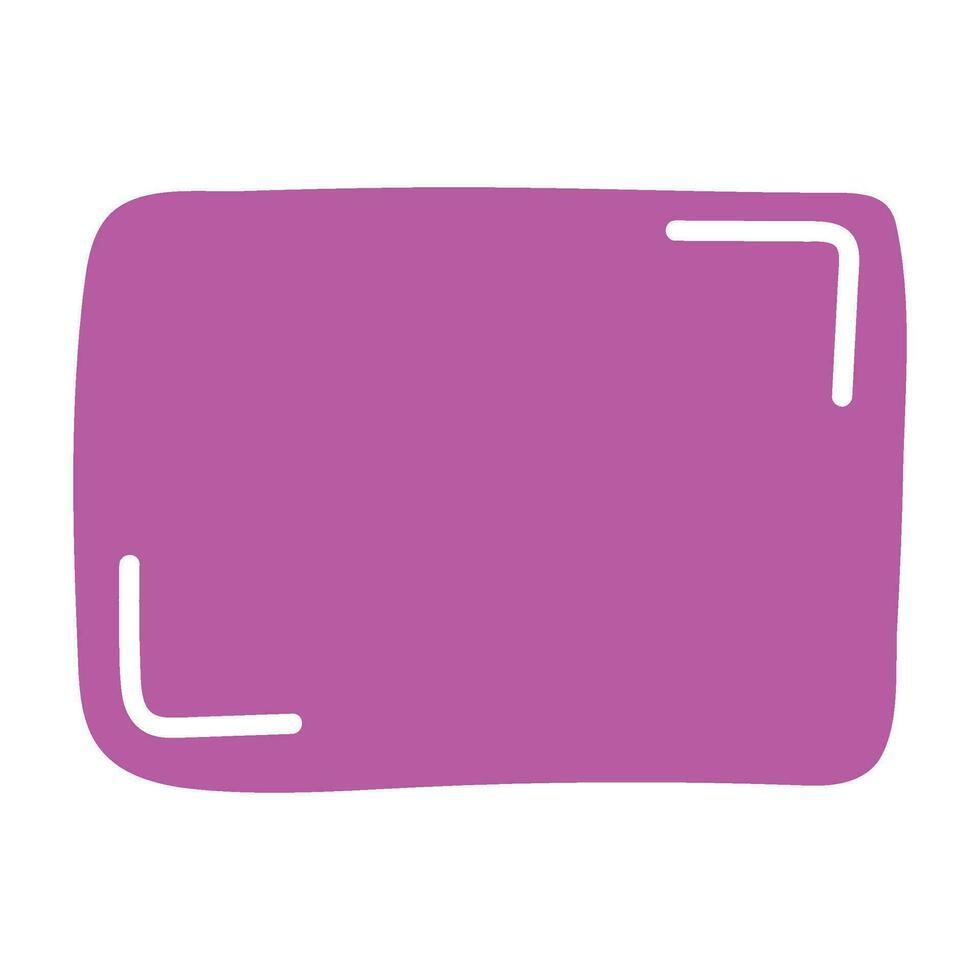 Rectangle pink frame line. square shape outline on hand draw style. vector illustration isolated
