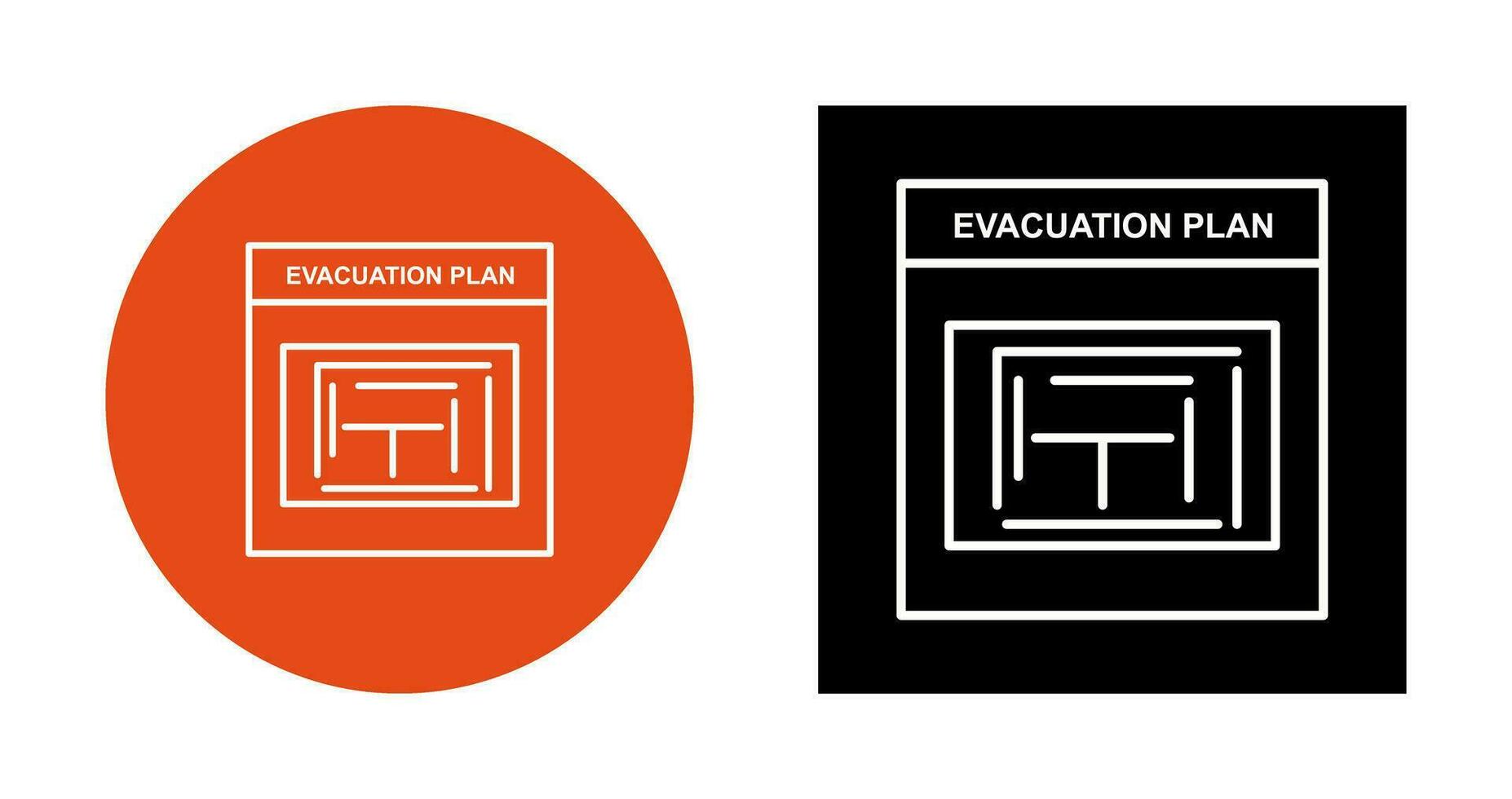 icono de vector de plan de evacuación