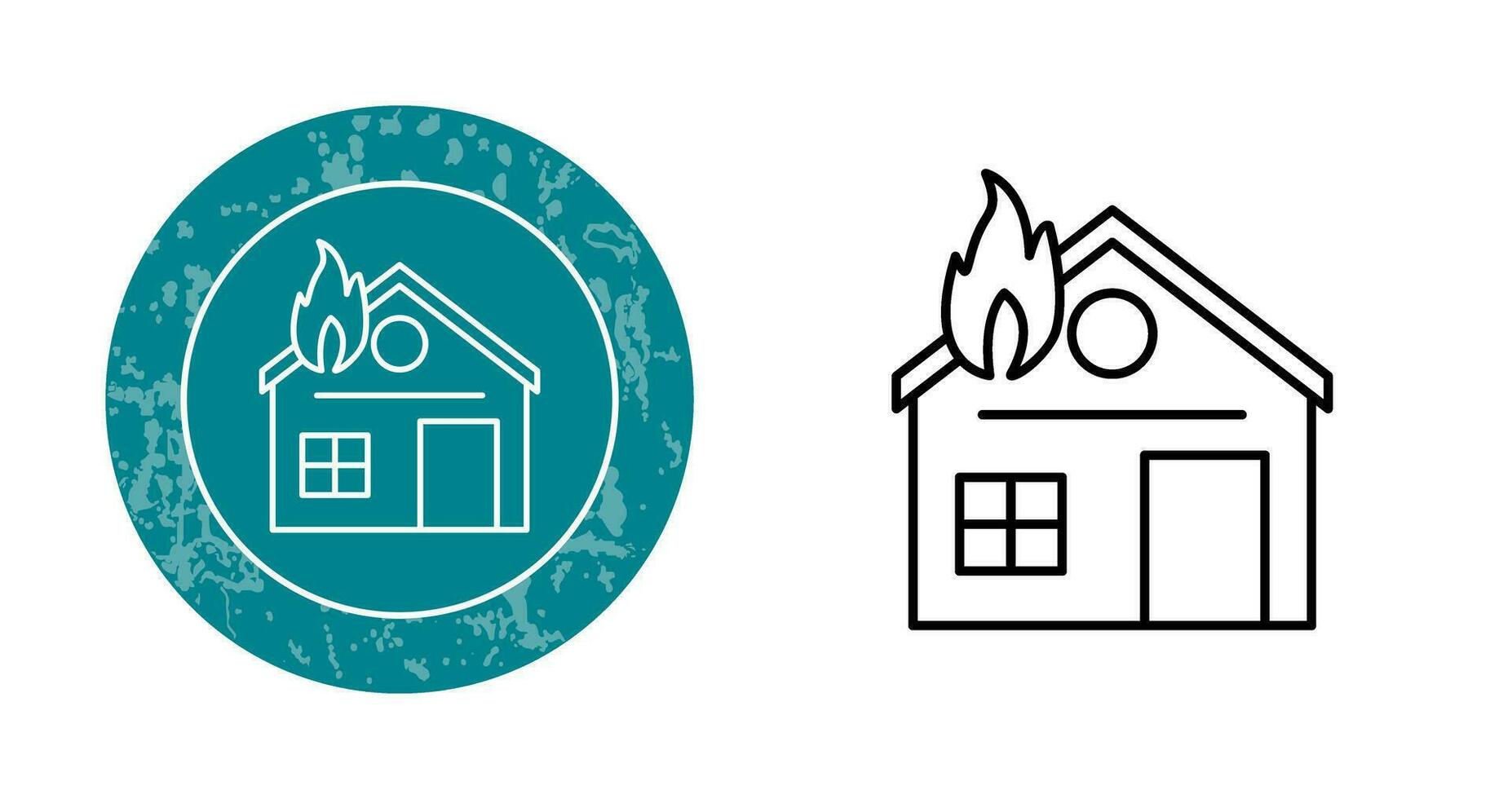 Unique House on Fire Vector Icon