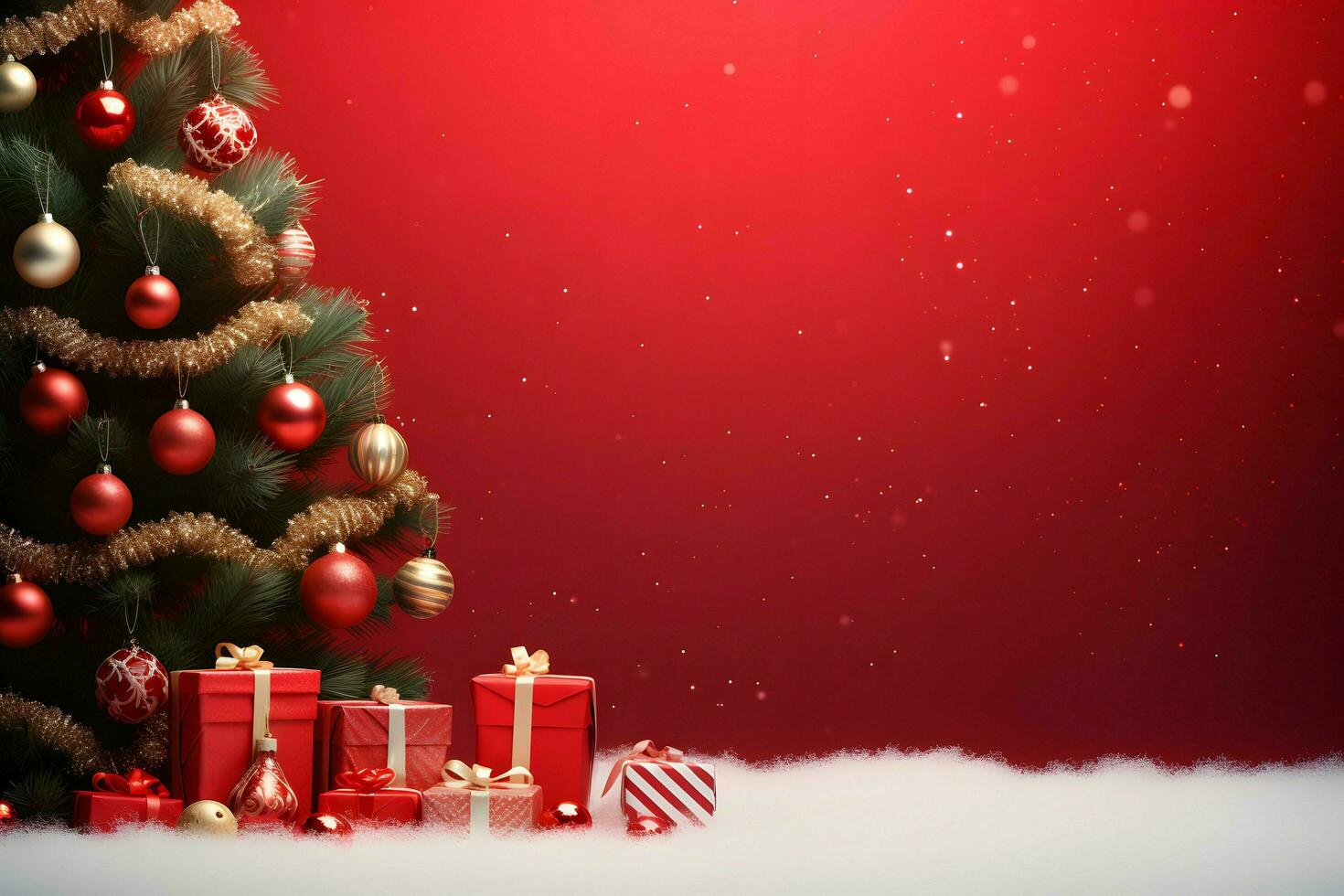 Merry Christmas and happy New Year background ai generated. photo