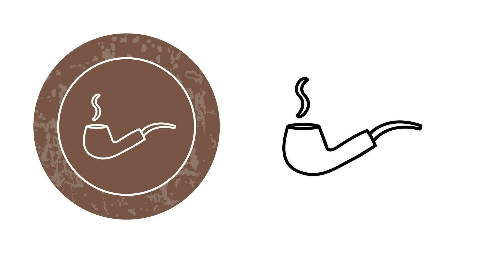 Unique Lit Smoking Pipe Vector Icon