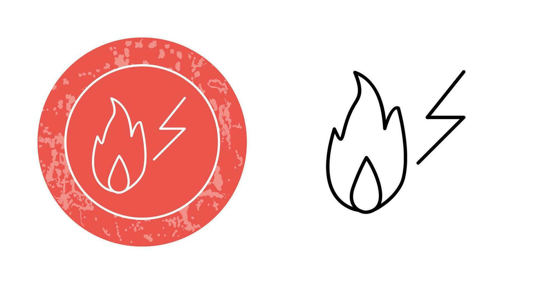 Unique Electricity Fire Vector Icon