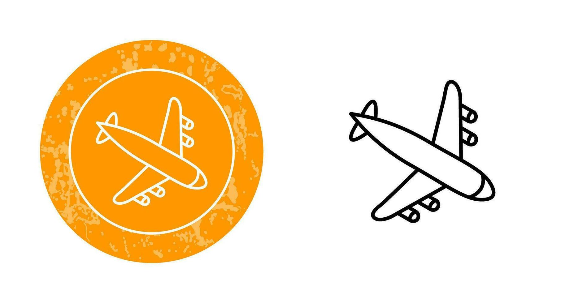 icono de vector de avión de aterrizaje