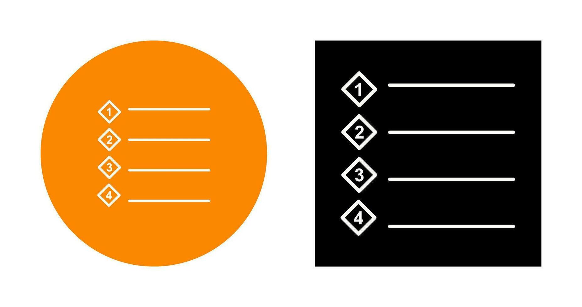 Unique Numbered list Vector Icon