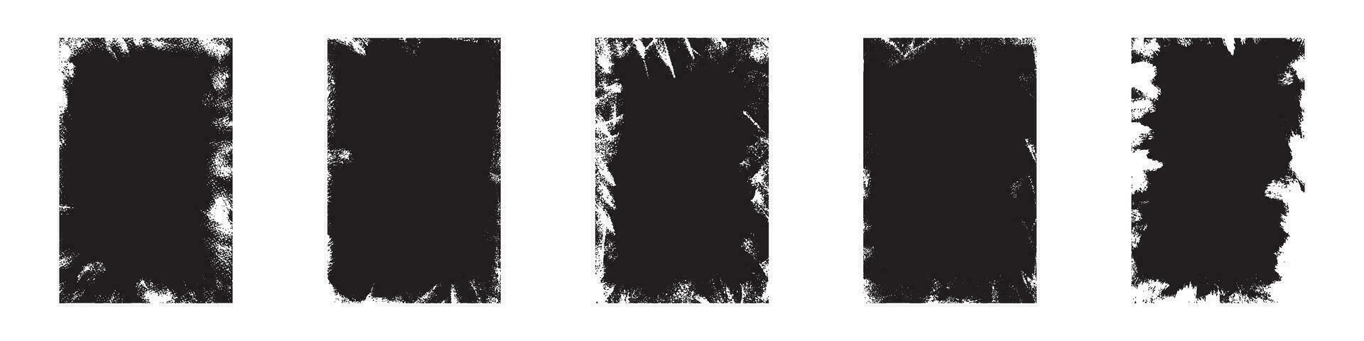 Old style photo frame with grunge texture. brush strokes, vintage paper edges, and textured overlay. Flat vector illustration isolated