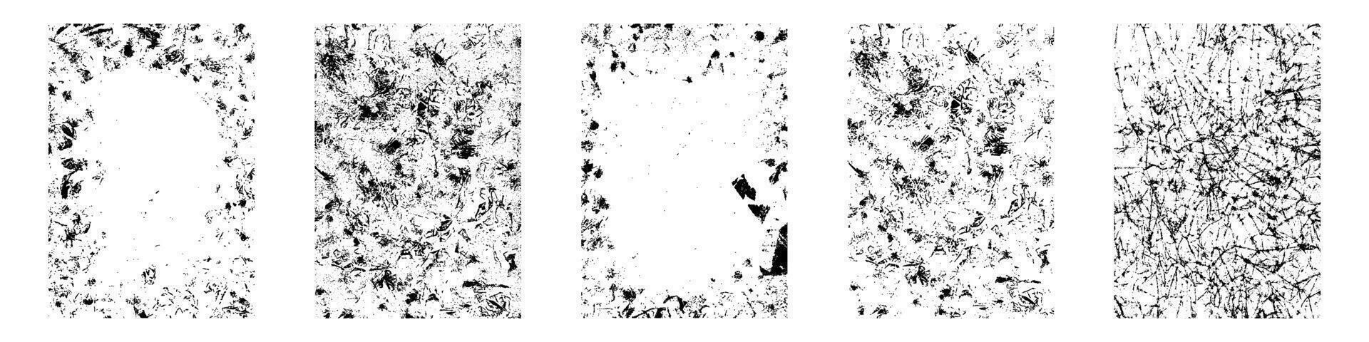 Clásico papel elementos antiguo efectos cubrir texturas negro desgastado bordes y pliegues carteles, fotos, vinilo cubiertas, y pintado antecedentes. plano vector ilustración aislado