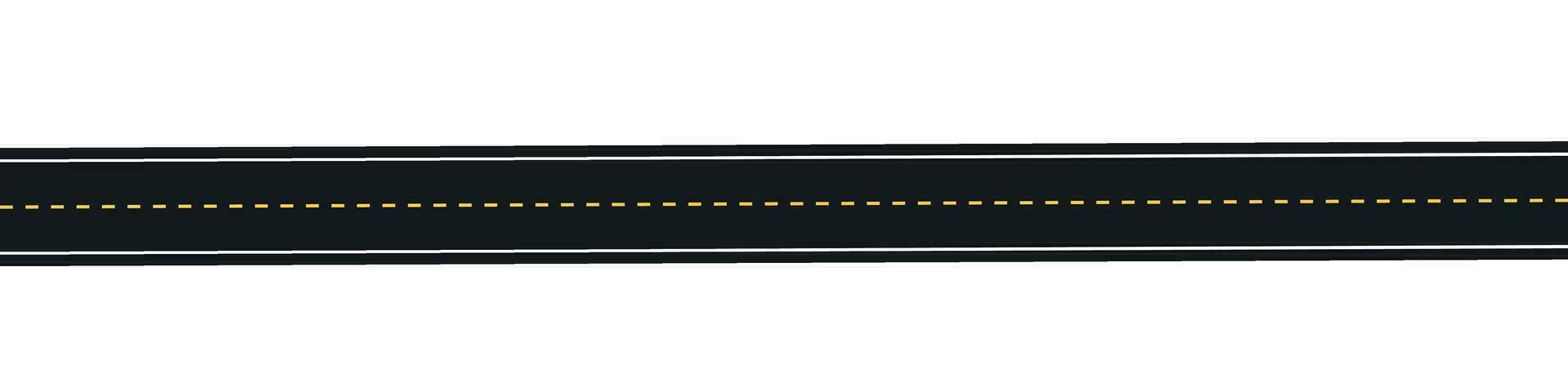 Winding highway road from top view. Flat vector illustration isolated on white background.