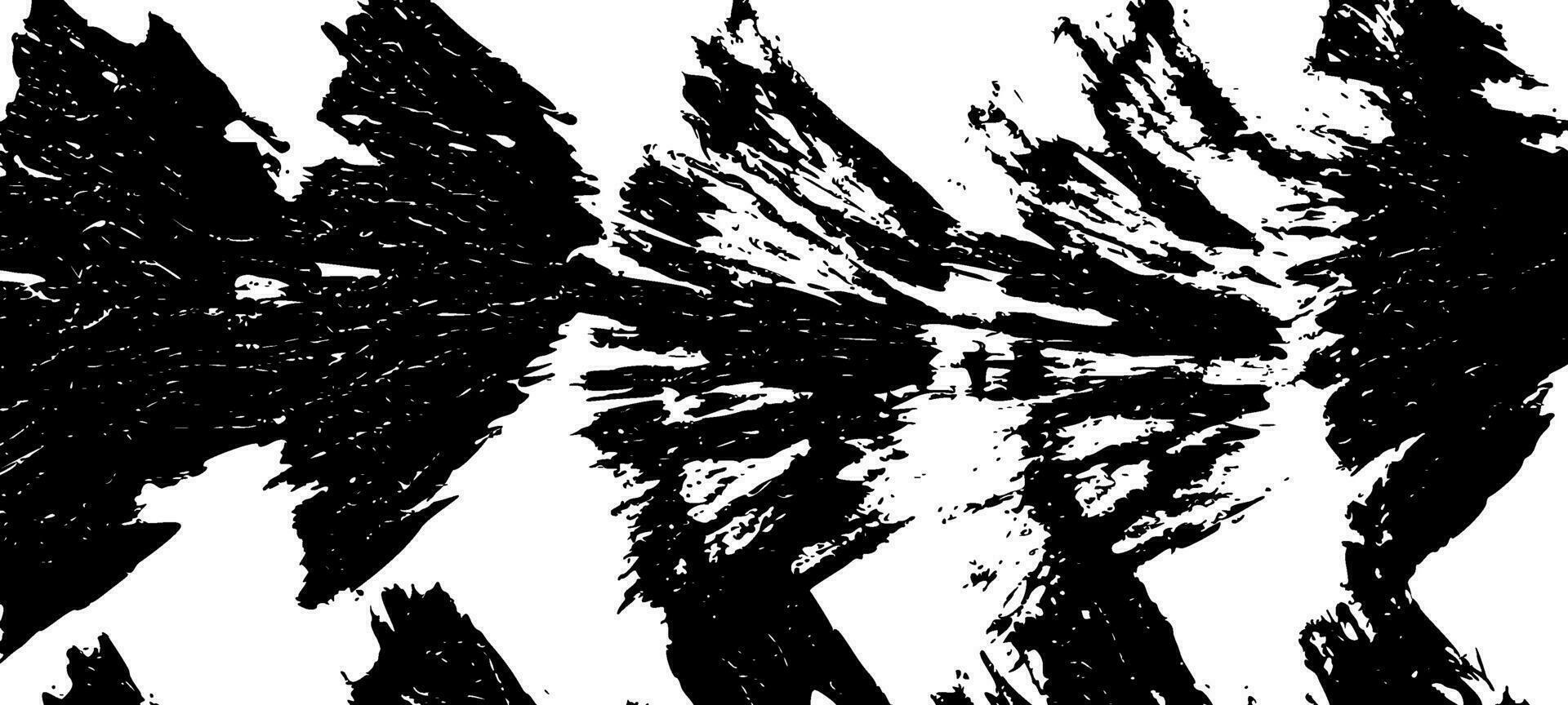 Rough grunge paintbrush strokes and smears with roller swoosh. Black elements emphasize the rugged texture. Flat vector illustration isolated on white background.