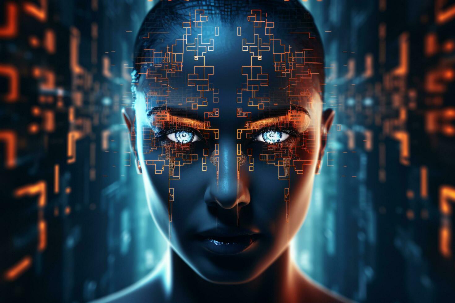 Futuristic human Artificial Intelligence photo