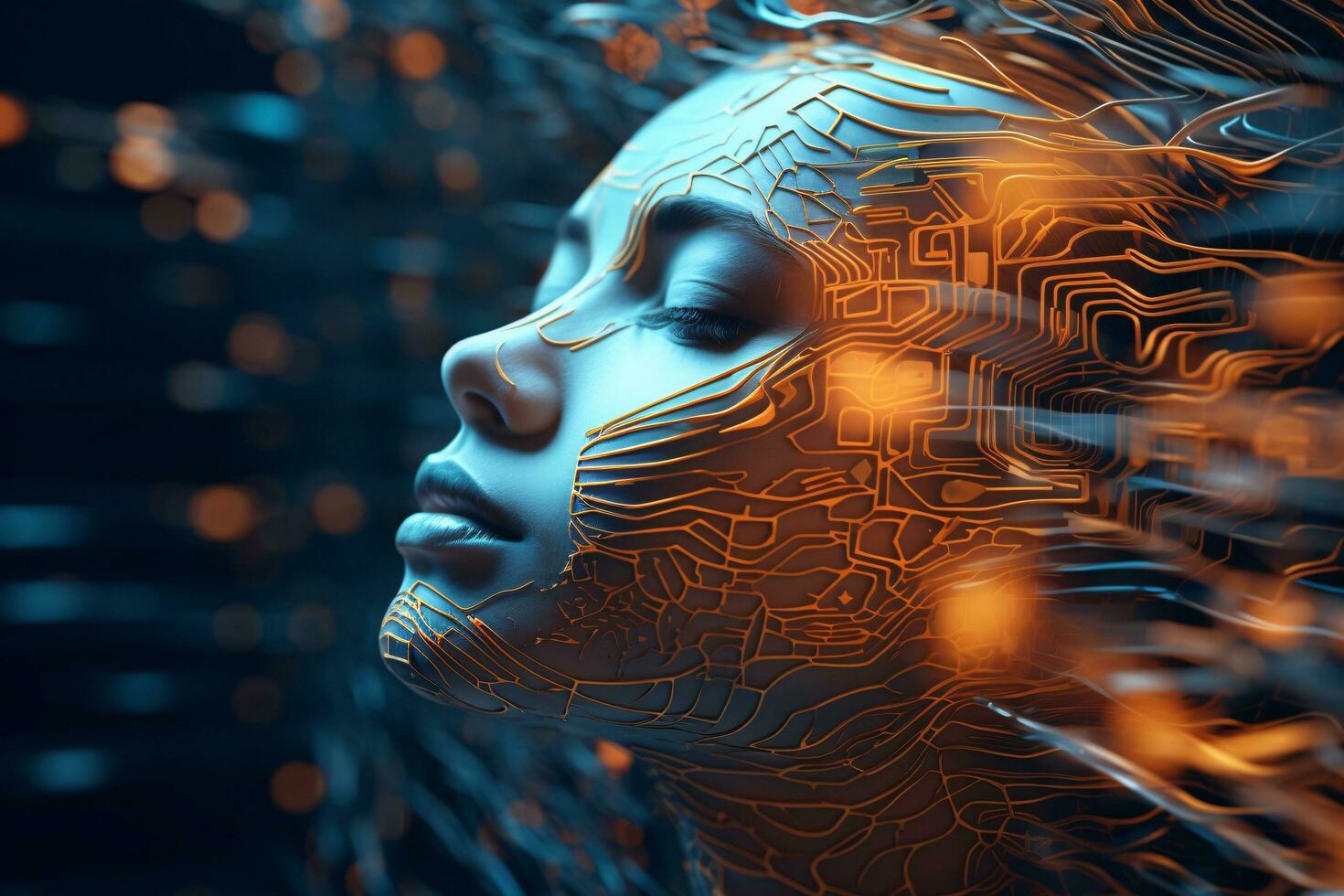Futuristic human Artificial Intelligence photo