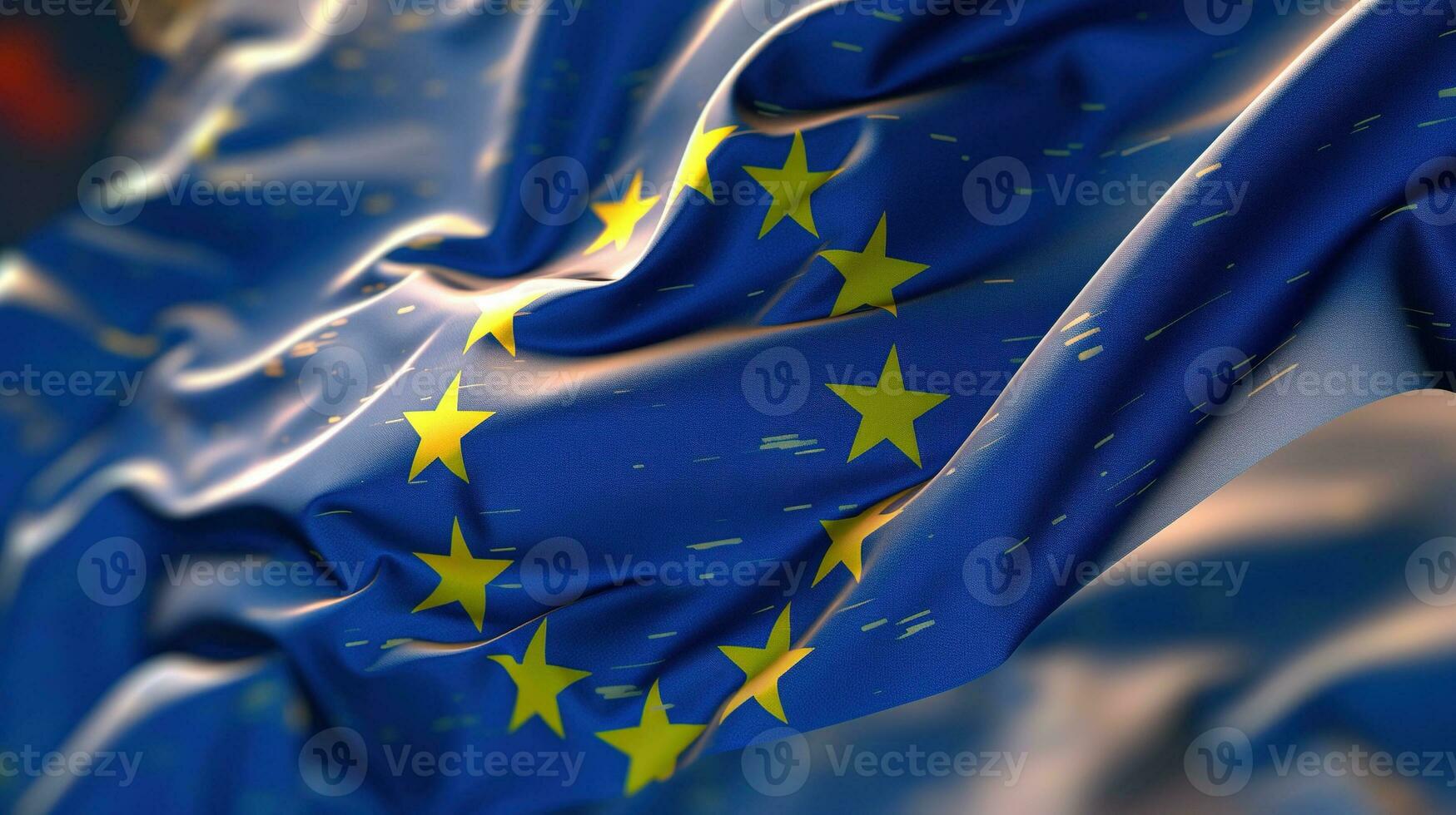 flag of europe on a beautiful background. high resolution illustration Generative AI, AI Generated photo