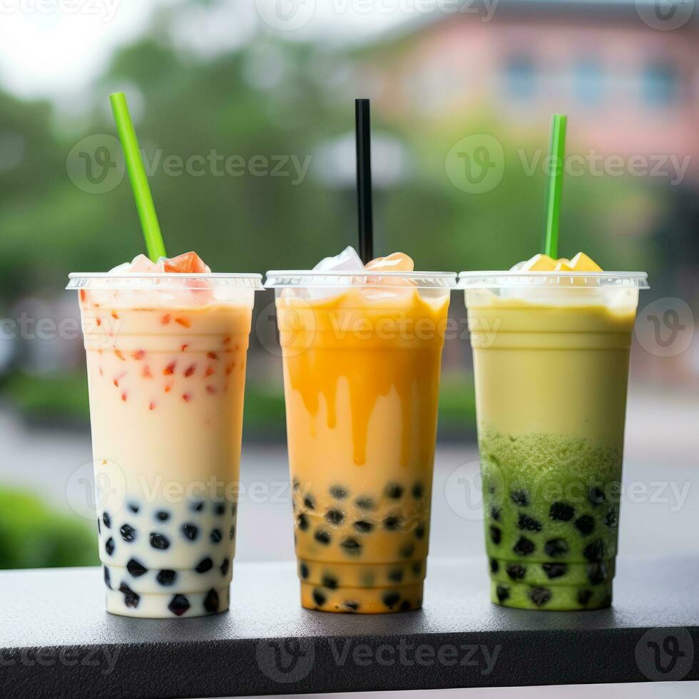 Thai milk tea delight photo