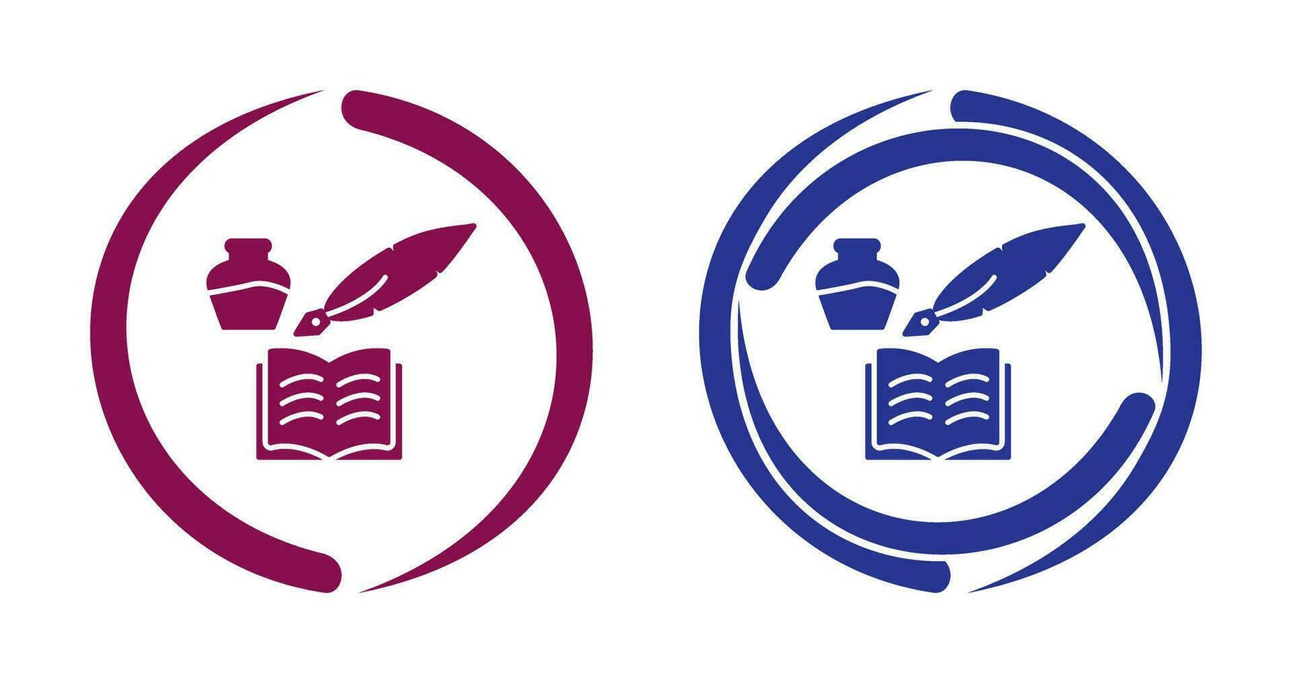 Unique Quill and Book Vector Icon