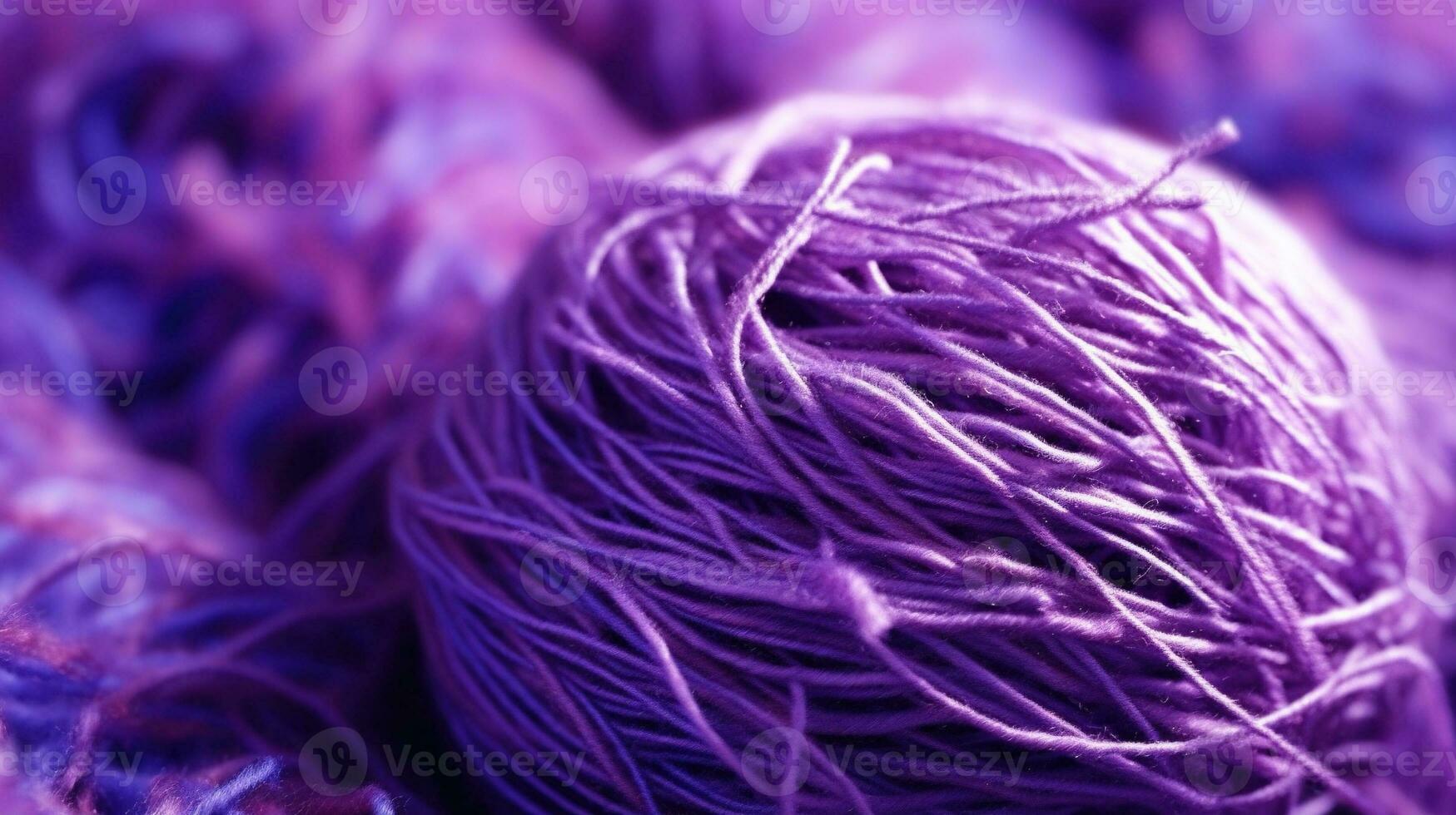 purple yarn ball for knitting, close - up Generative AI, AI Generated photo