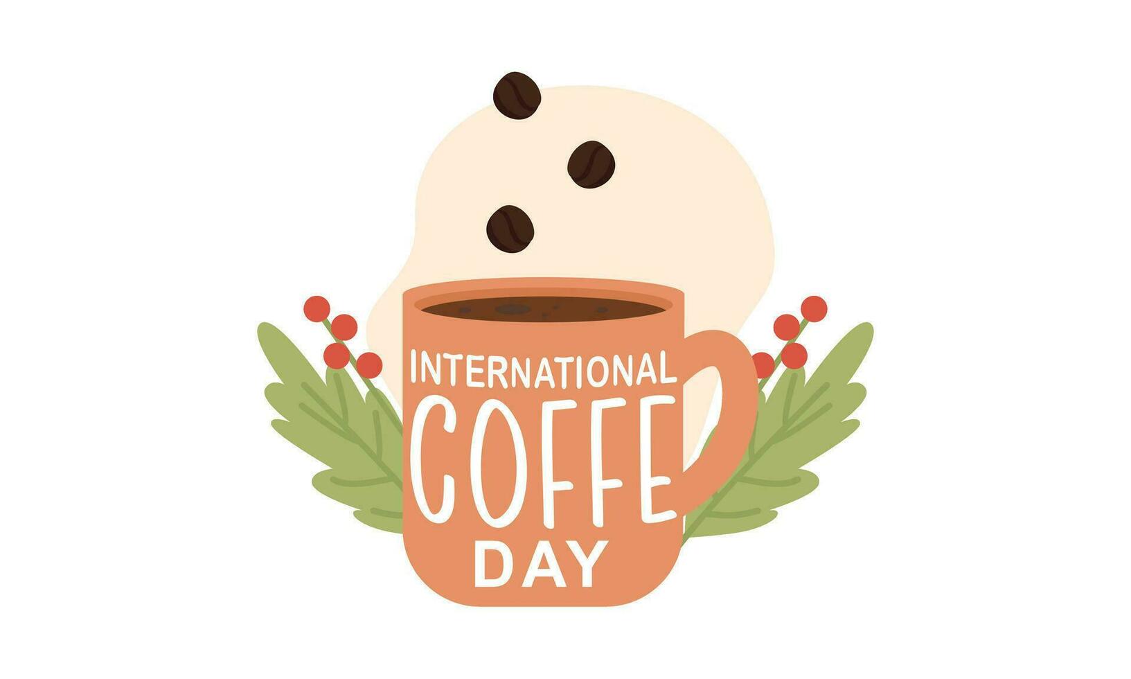 International day of coffee illustration hand drawn vector