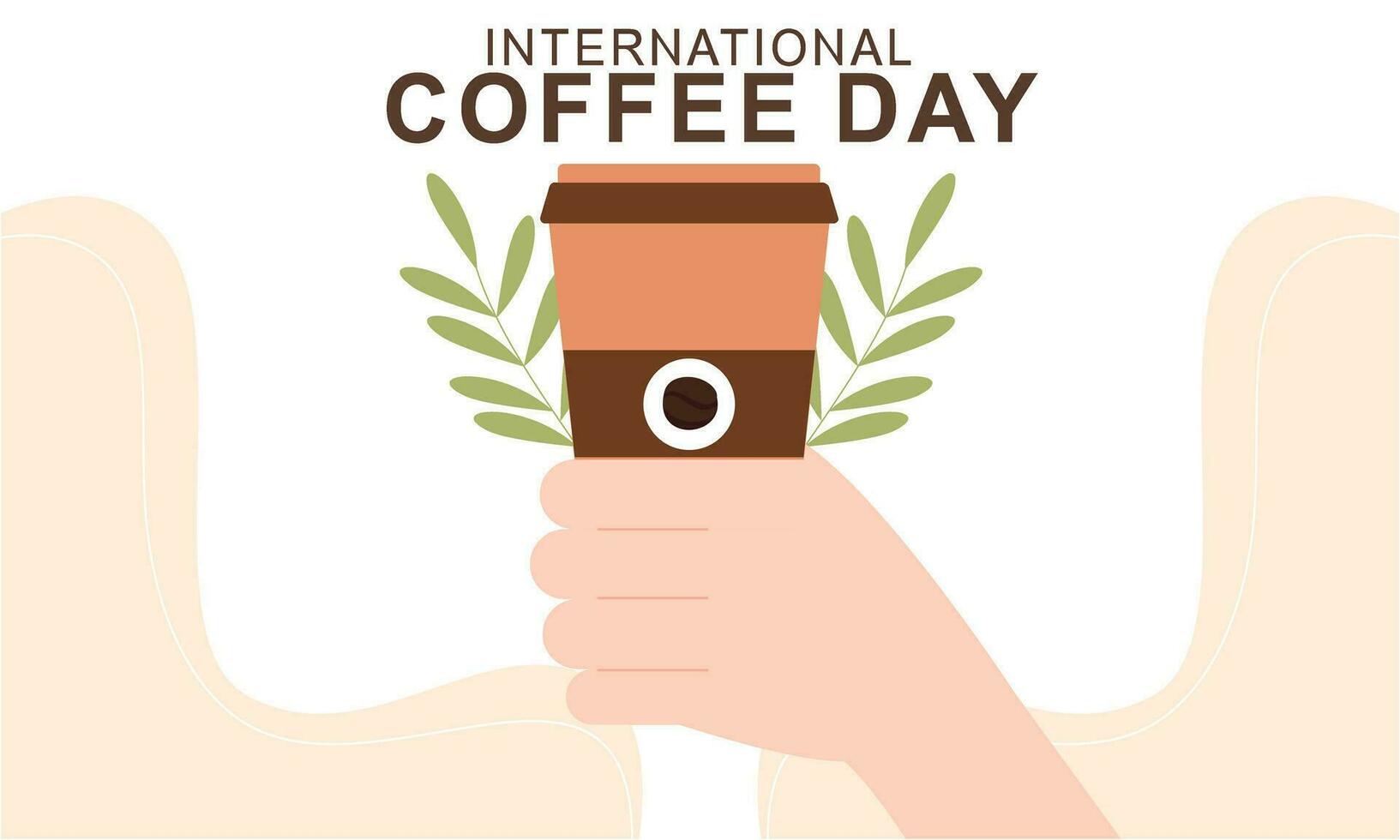 International day of coffee illustration hand drawn vector