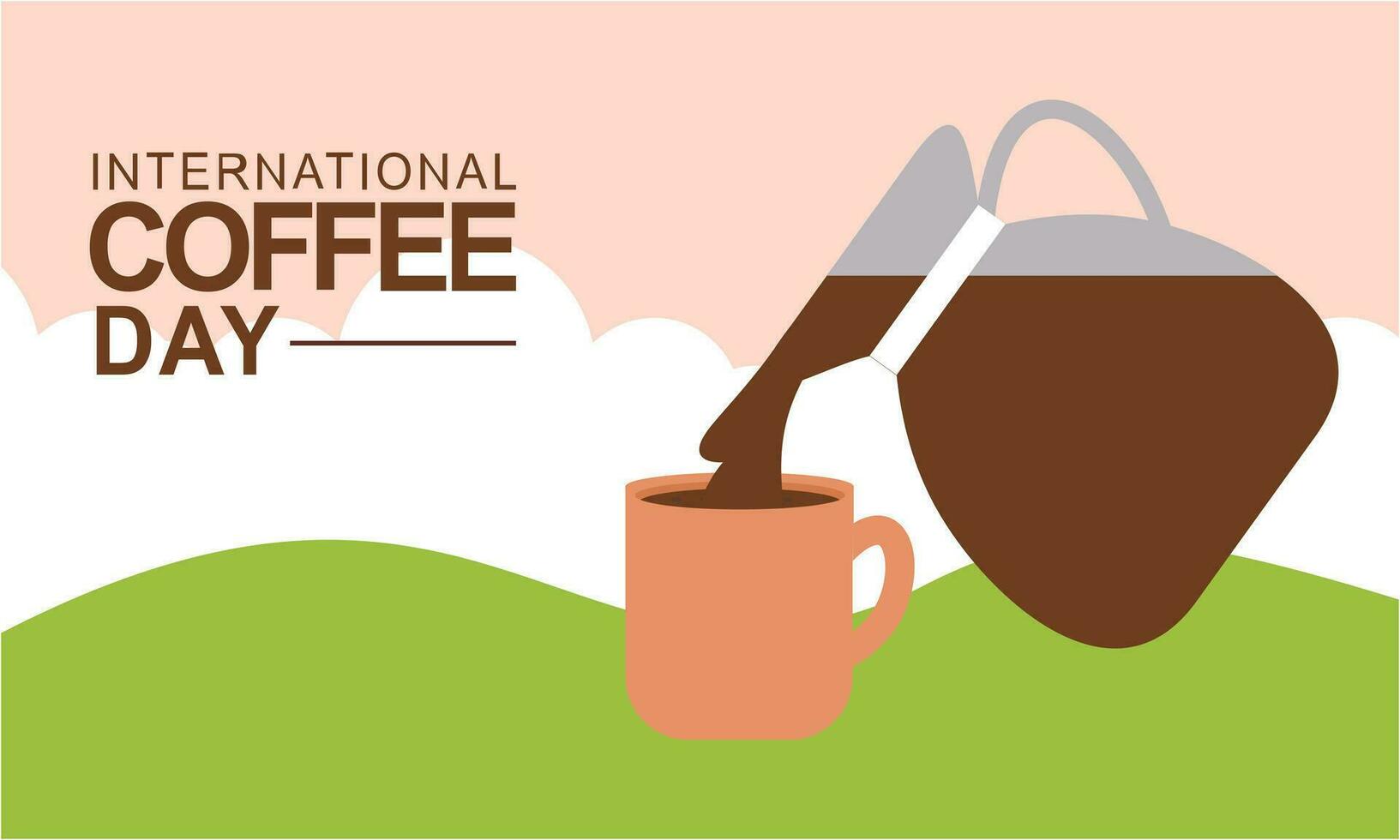 International day of coffee illustration hand drawn vector