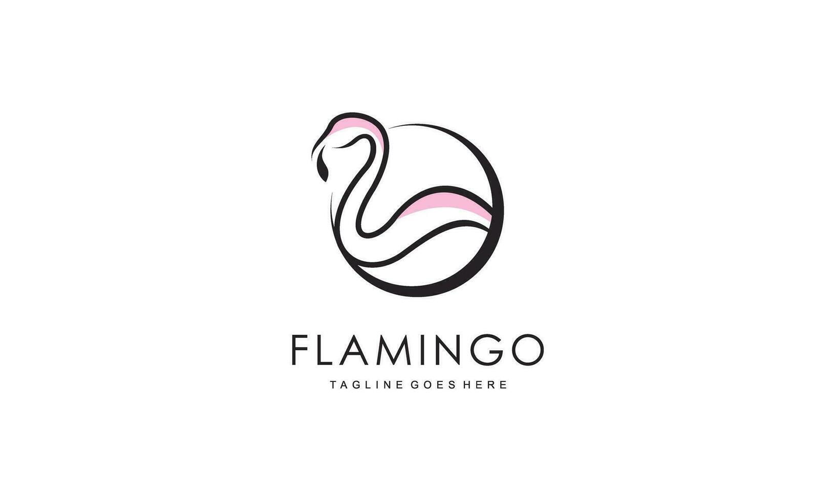 diseño de concepto de logotipo de flamenco. ilustración de vector de arte de línea