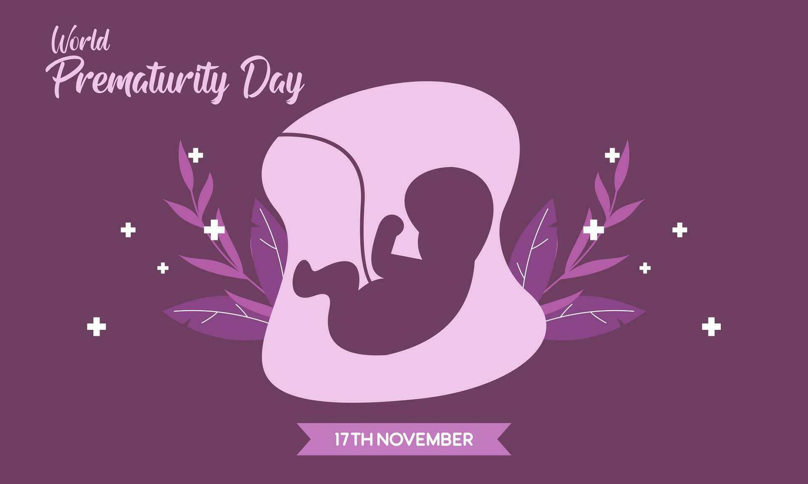 Prematurity awareness month is observed every year in November, Premature birth is when a baby is born too early illustration vector