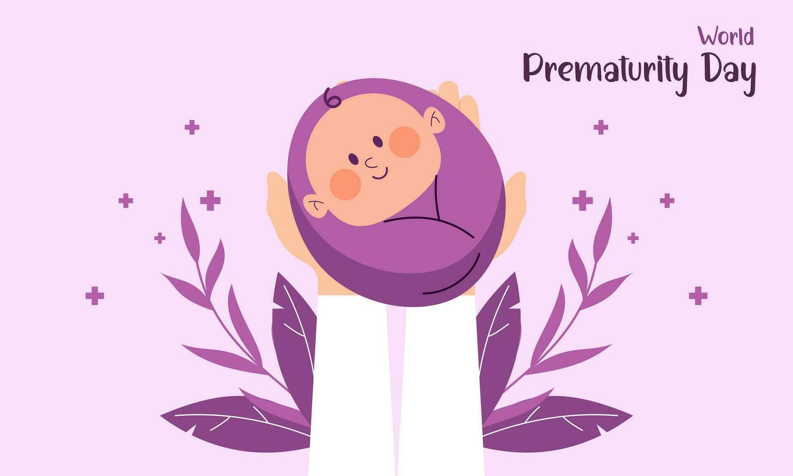 Prematurity awareness month is observed every year in November, Premature birth is when a baby is born too early illustration vector