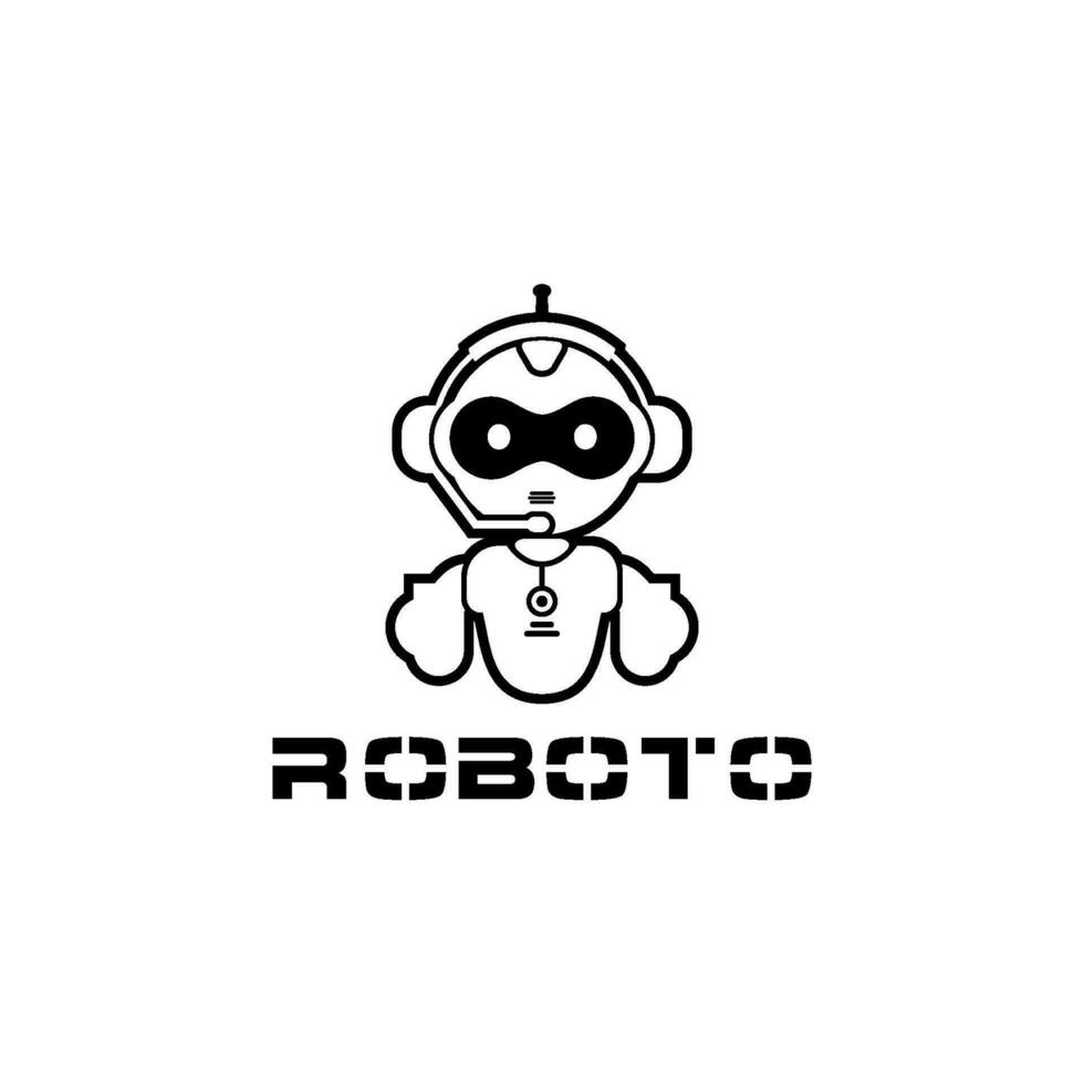 robótico vector logo diseño