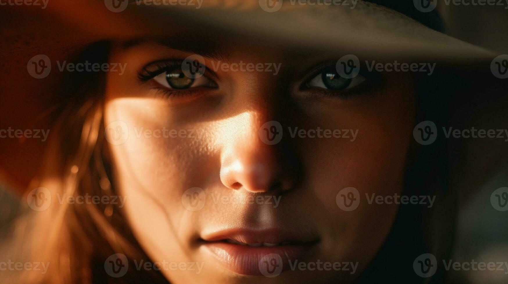 beautiful woman in hat Generative AI, AI Generated photo