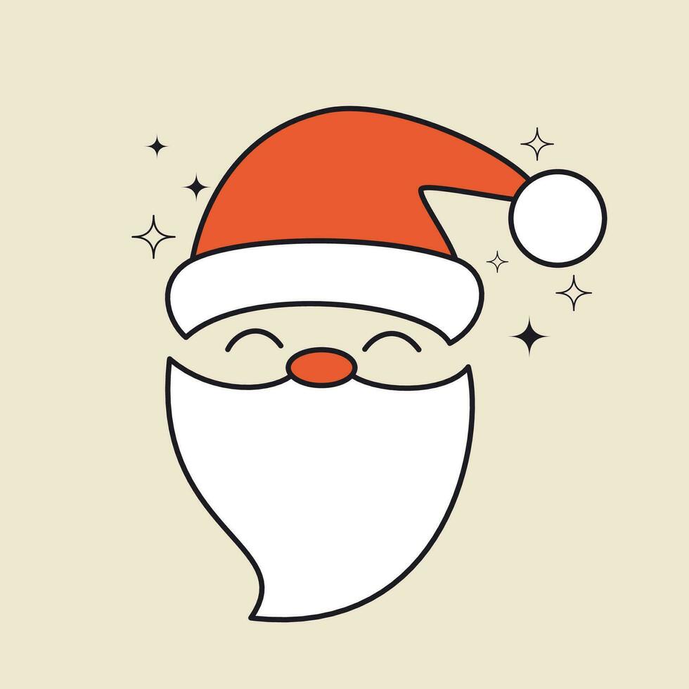 Santa Claus. Christmas and New Year sticker, icon, picture. Vector illustration.