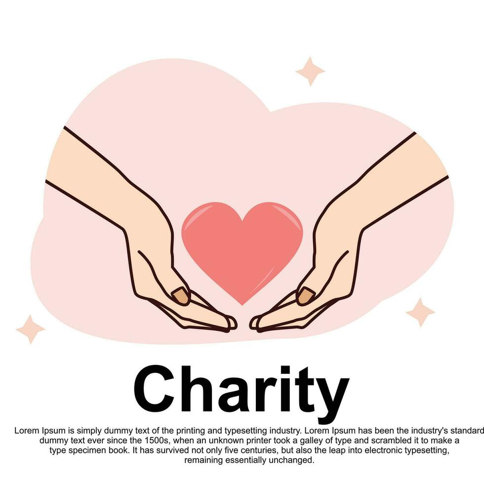 Humanitarian assistance, charity and donation concept vector