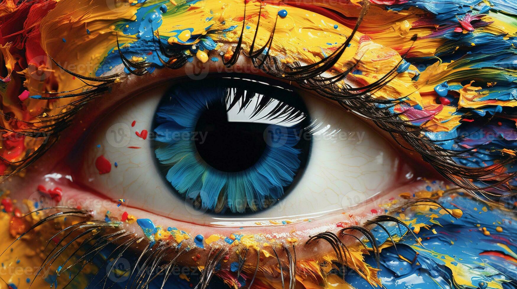 close up of eye of colorful colors Generative AI, AI Generated photo
