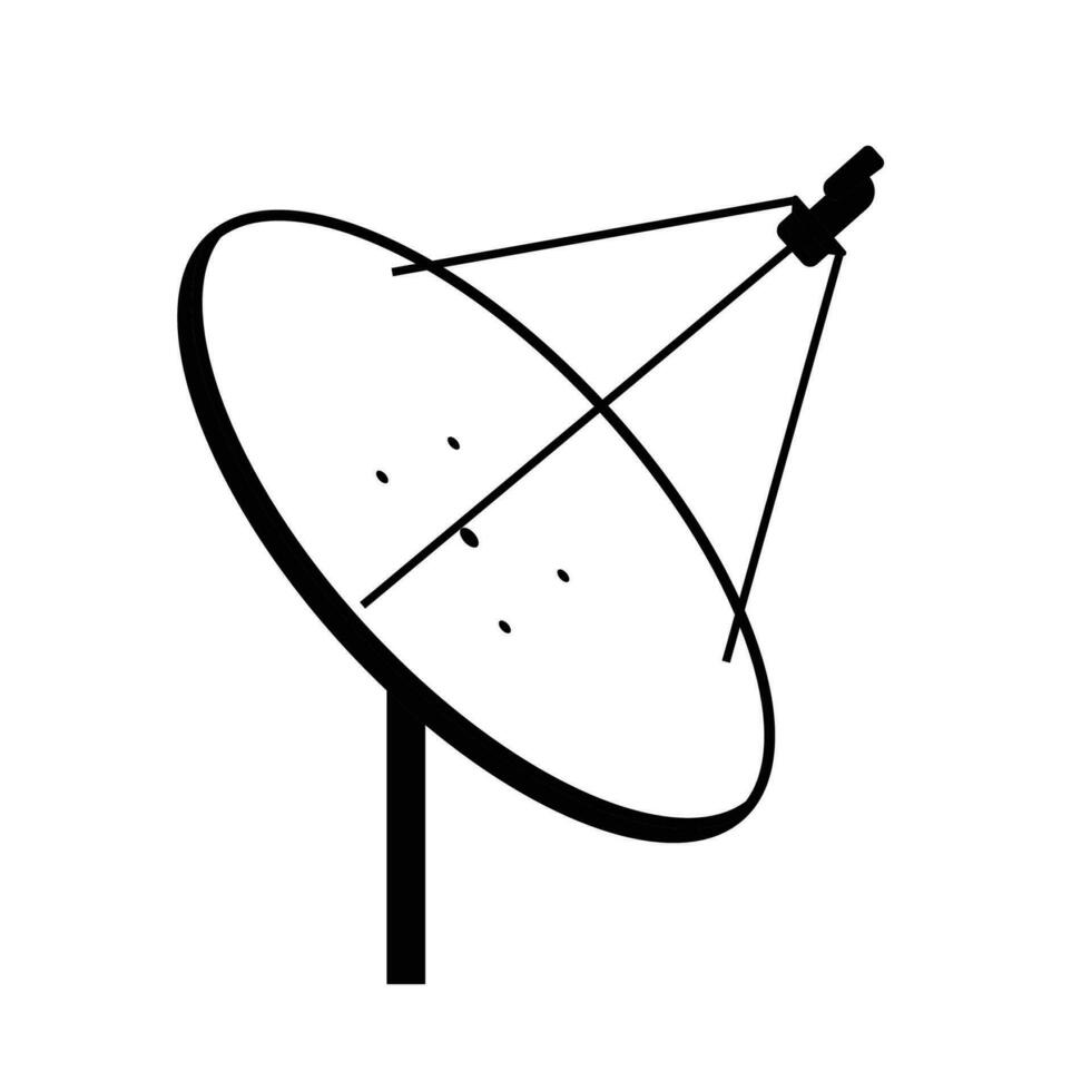 Parabolic Antenna Silhouette. Black and White Icon Design Elements on Isolated White Background vector