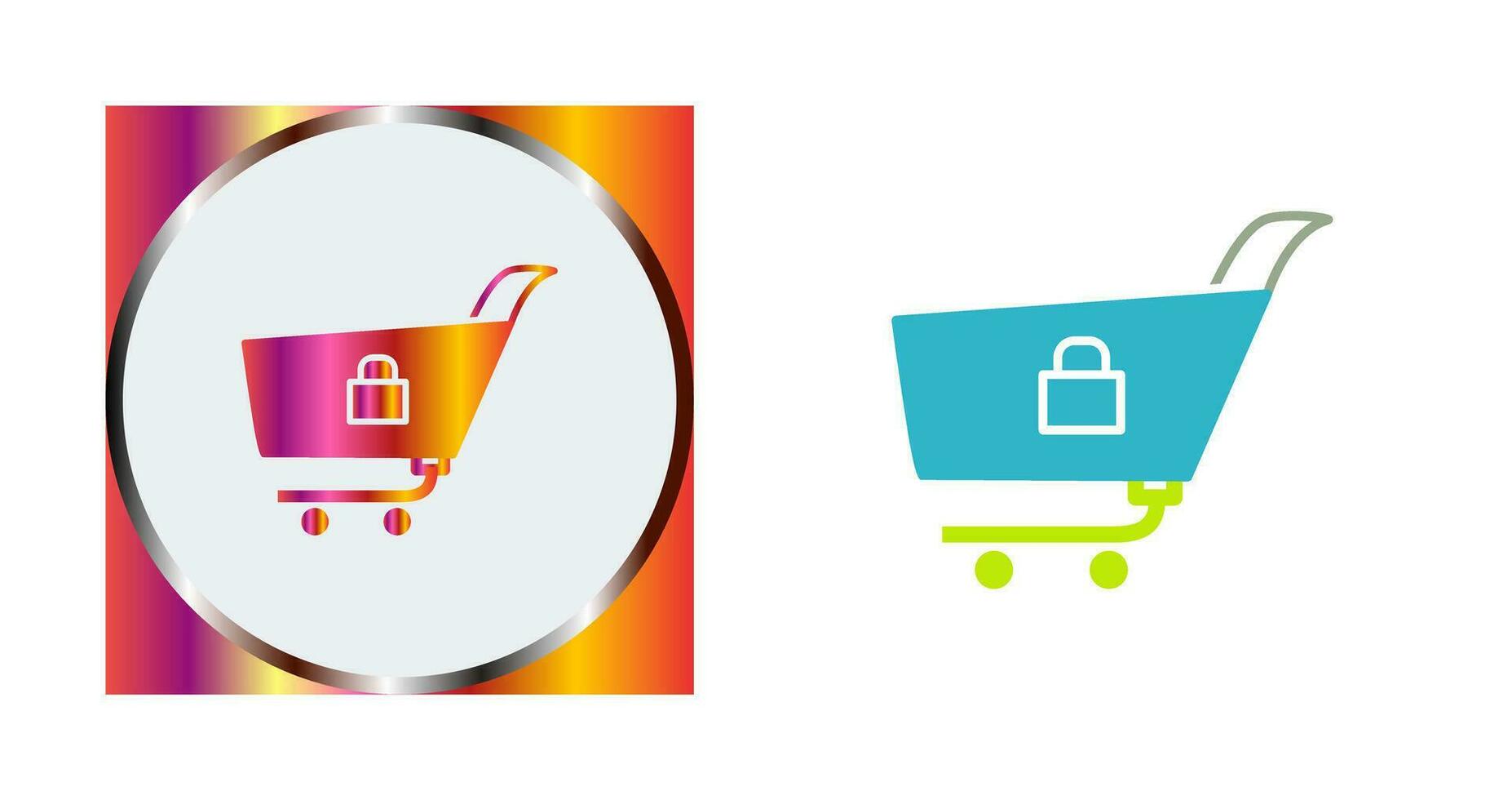 Unique Locked Cart Vector Icon