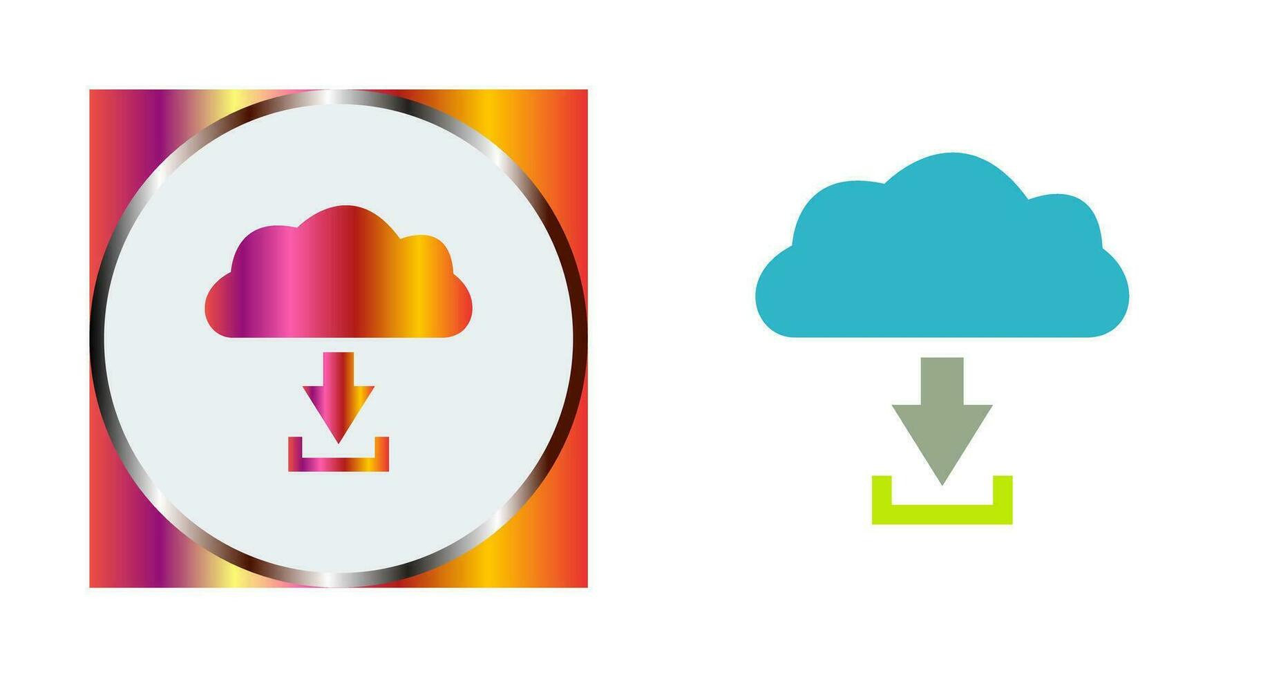 Unique Download from Cloud Vector Icon