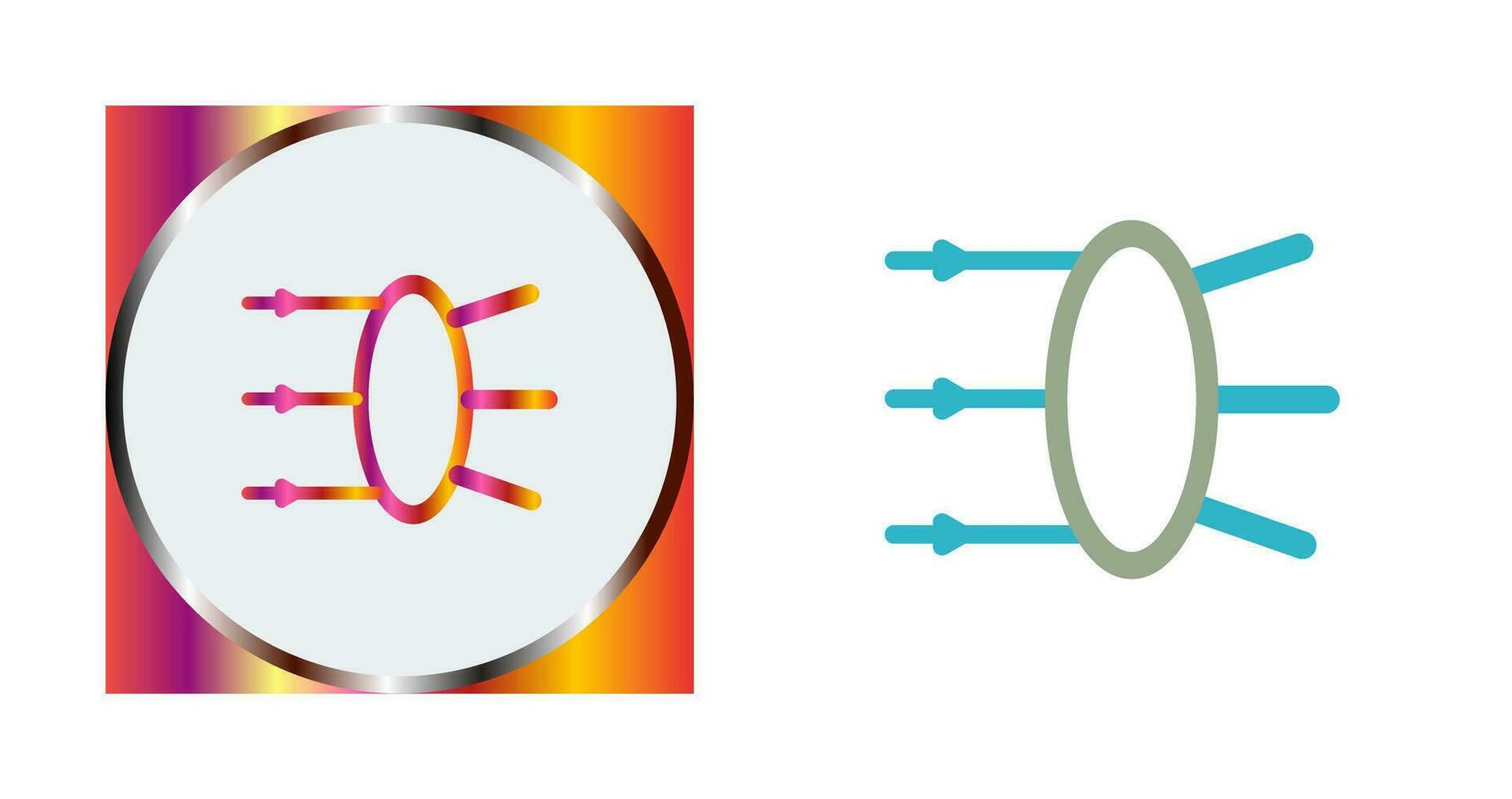 icono de vector de refracción