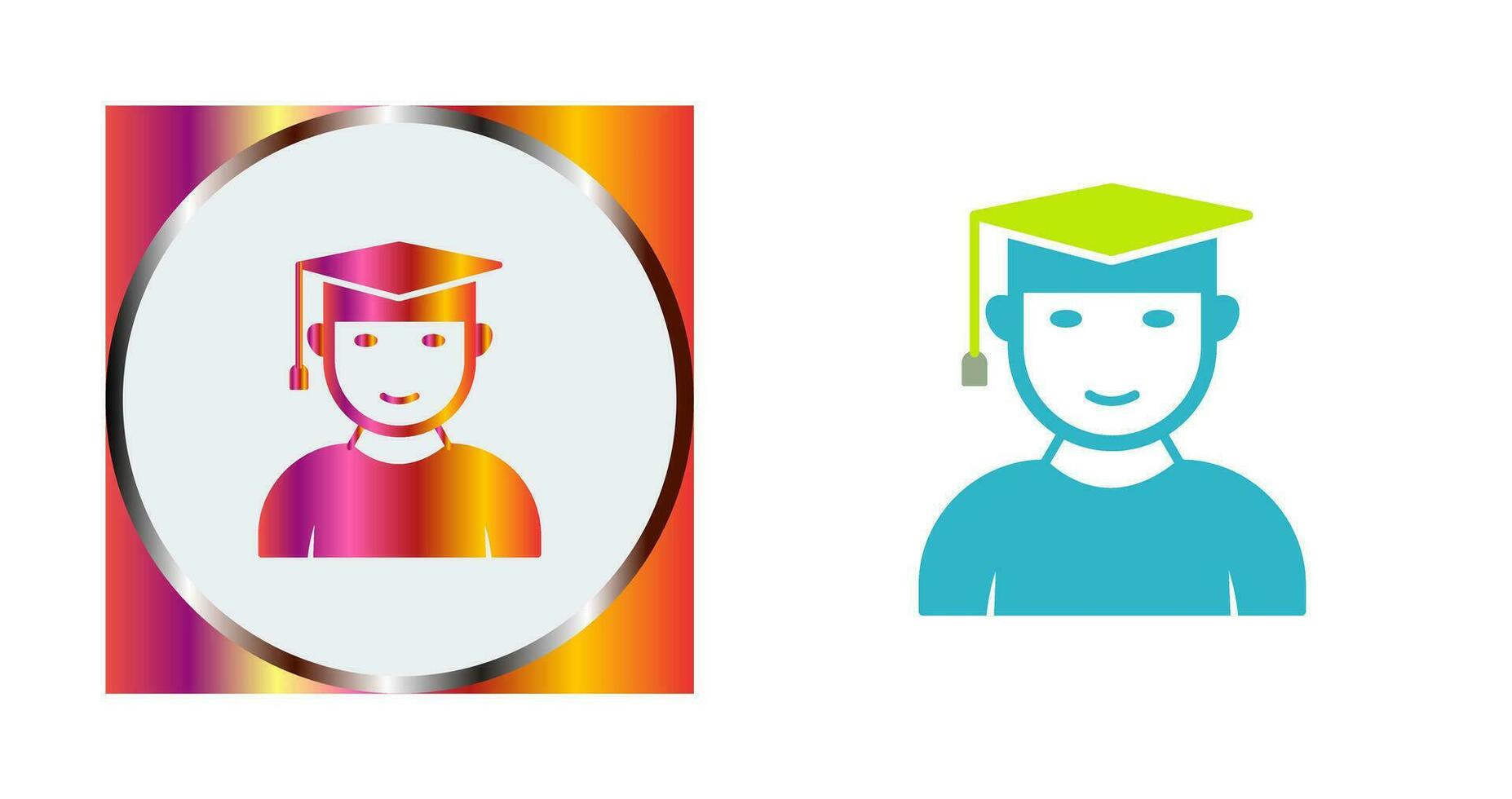 Unique Male Graduate Vector Icon