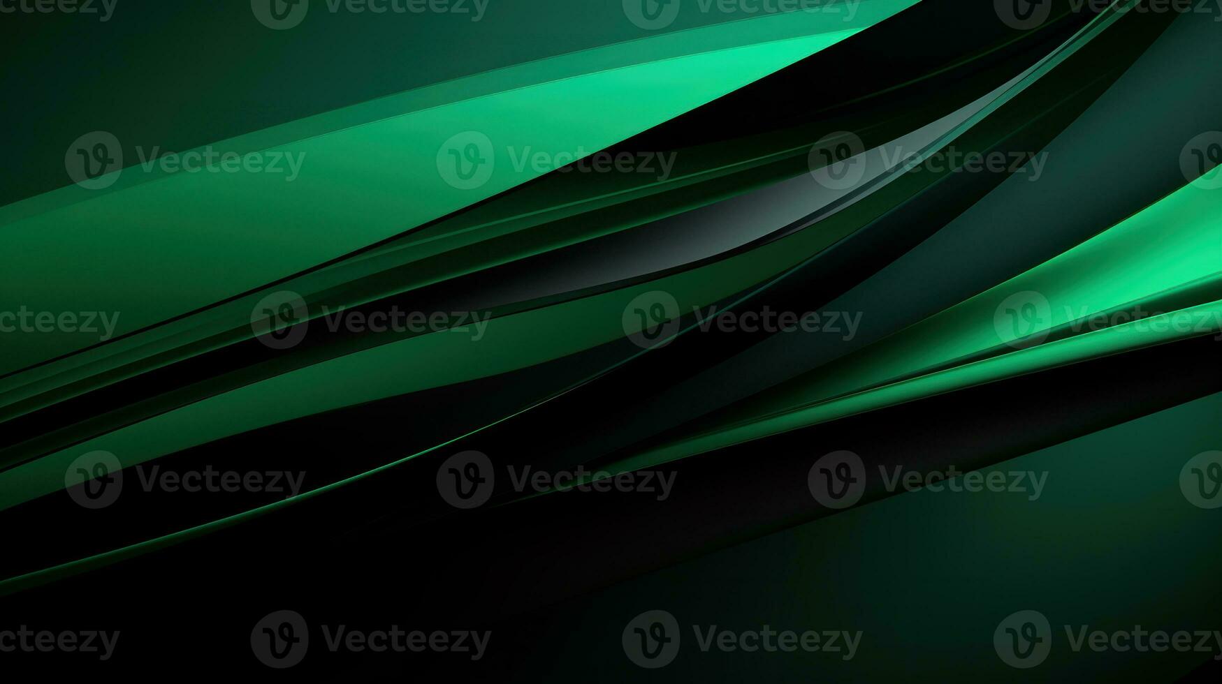 Black and green dark background with the gradient. Soft lines technology metal texture. Abstract diagonal background photo