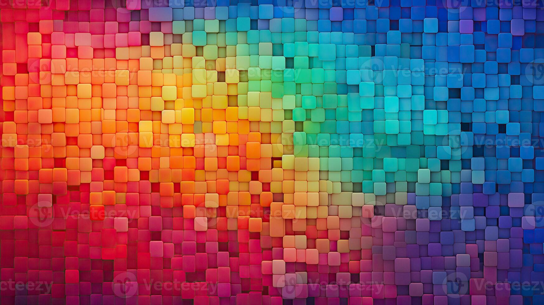 Abstract rainbow bright cubic background. 3D colorful geometric cube pattern. Generative AI bstract modern texture photo